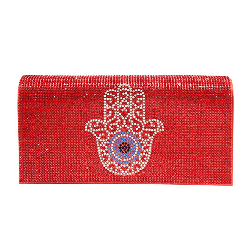 Elegant Red Crystal Clutch