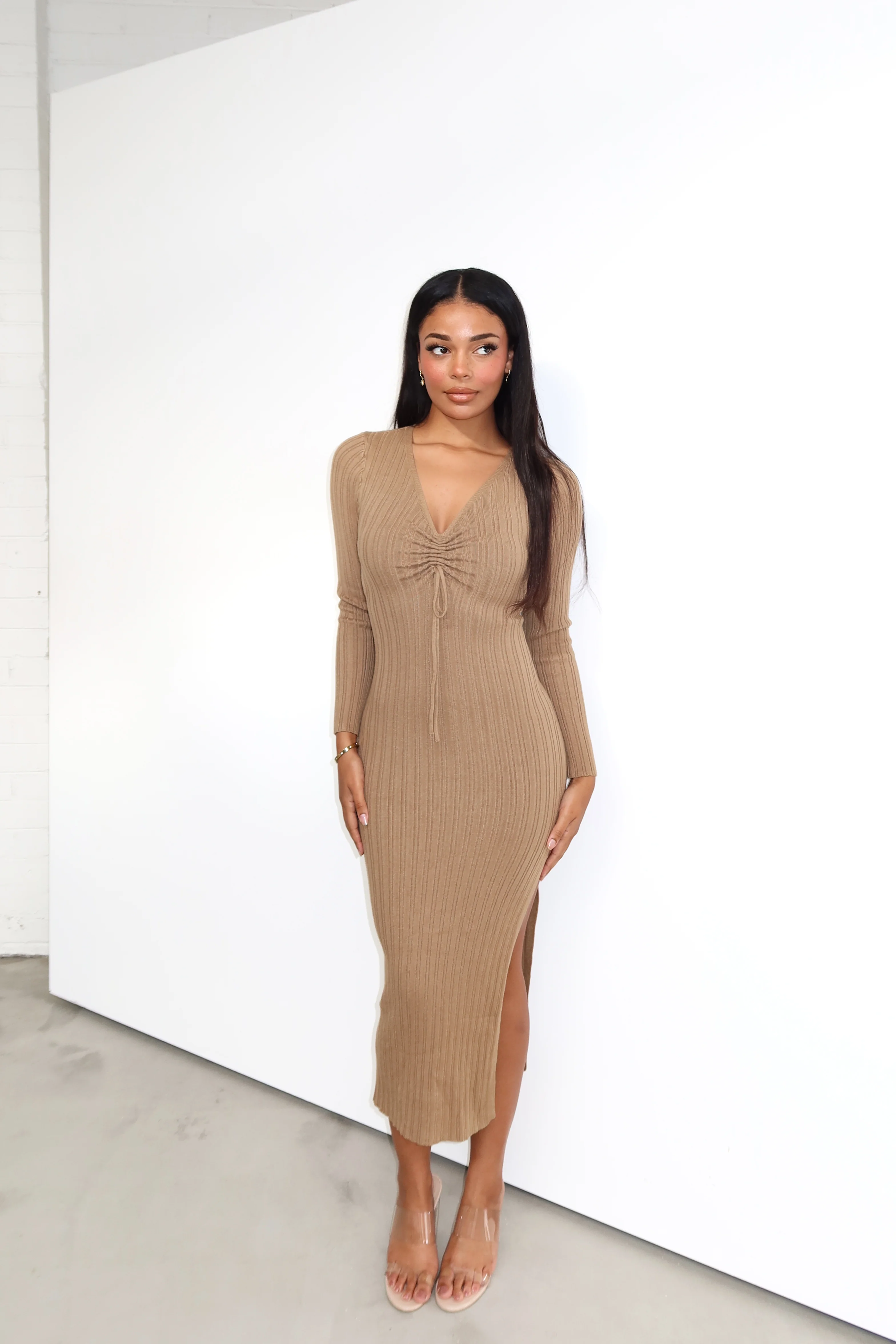 Elegant Knit Midi Dress