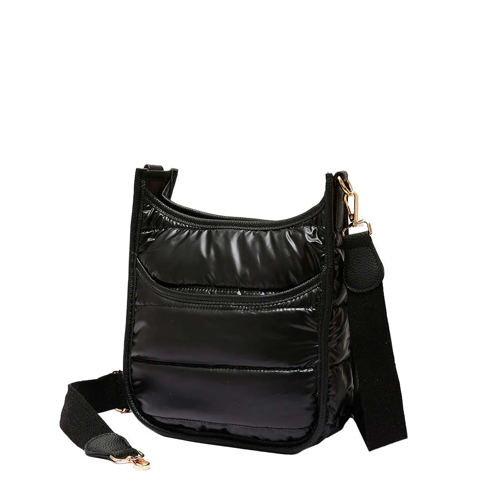 Elegant Black Nylon Shoulder Bag