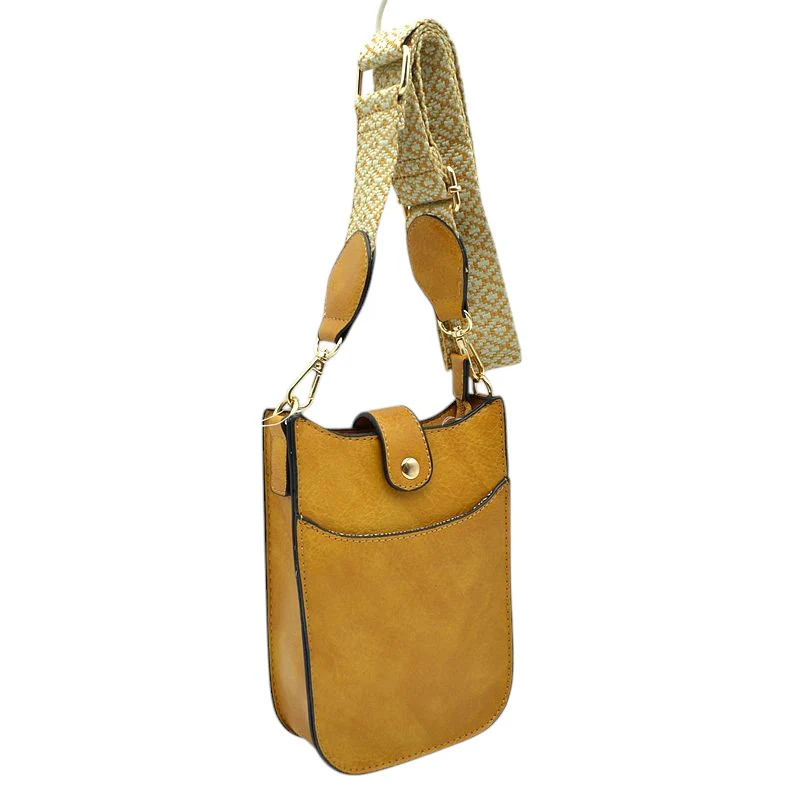 Elegant Red Faux Leather Crossbody Bag