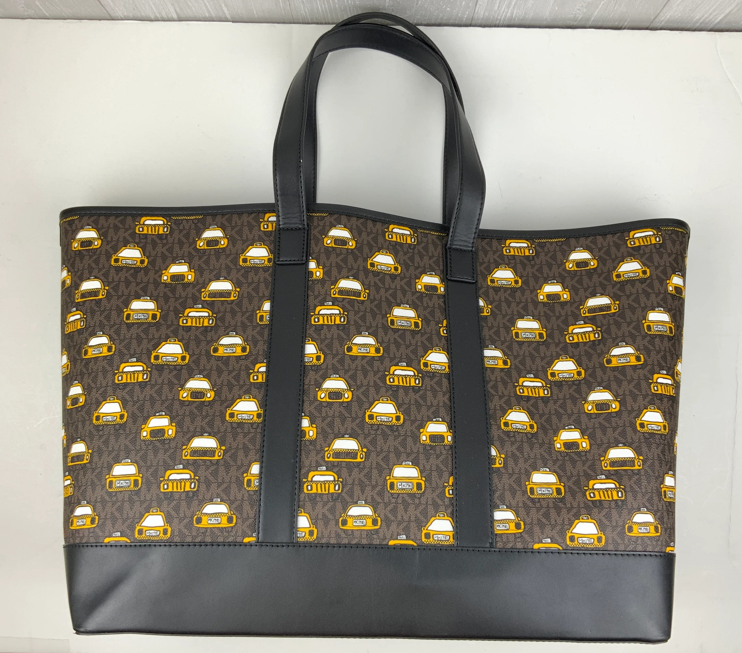Stylish Taxi Print Tote Bag