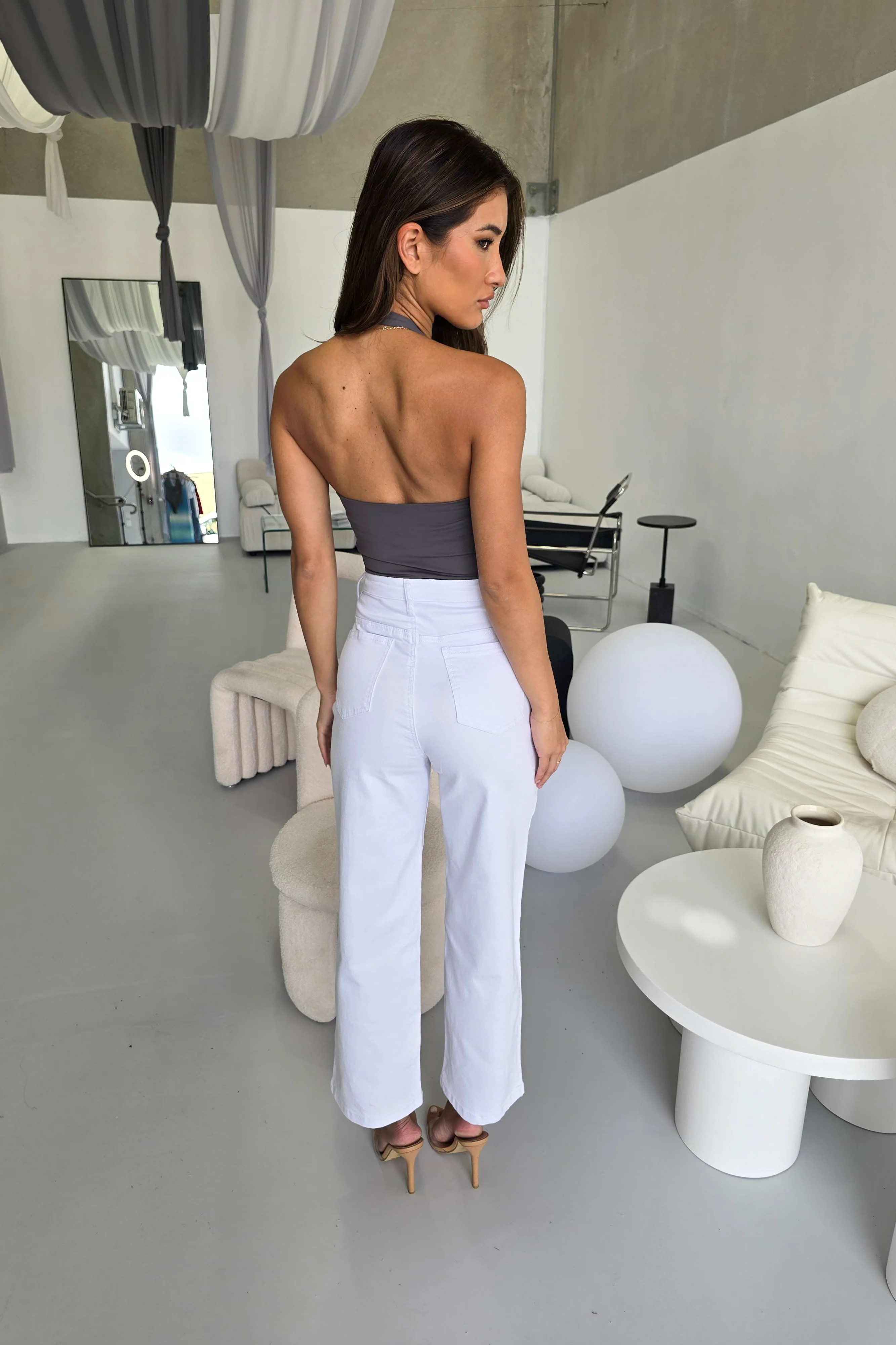 Modern Elegance Bodysuit And Wide-Leg Trousers Set