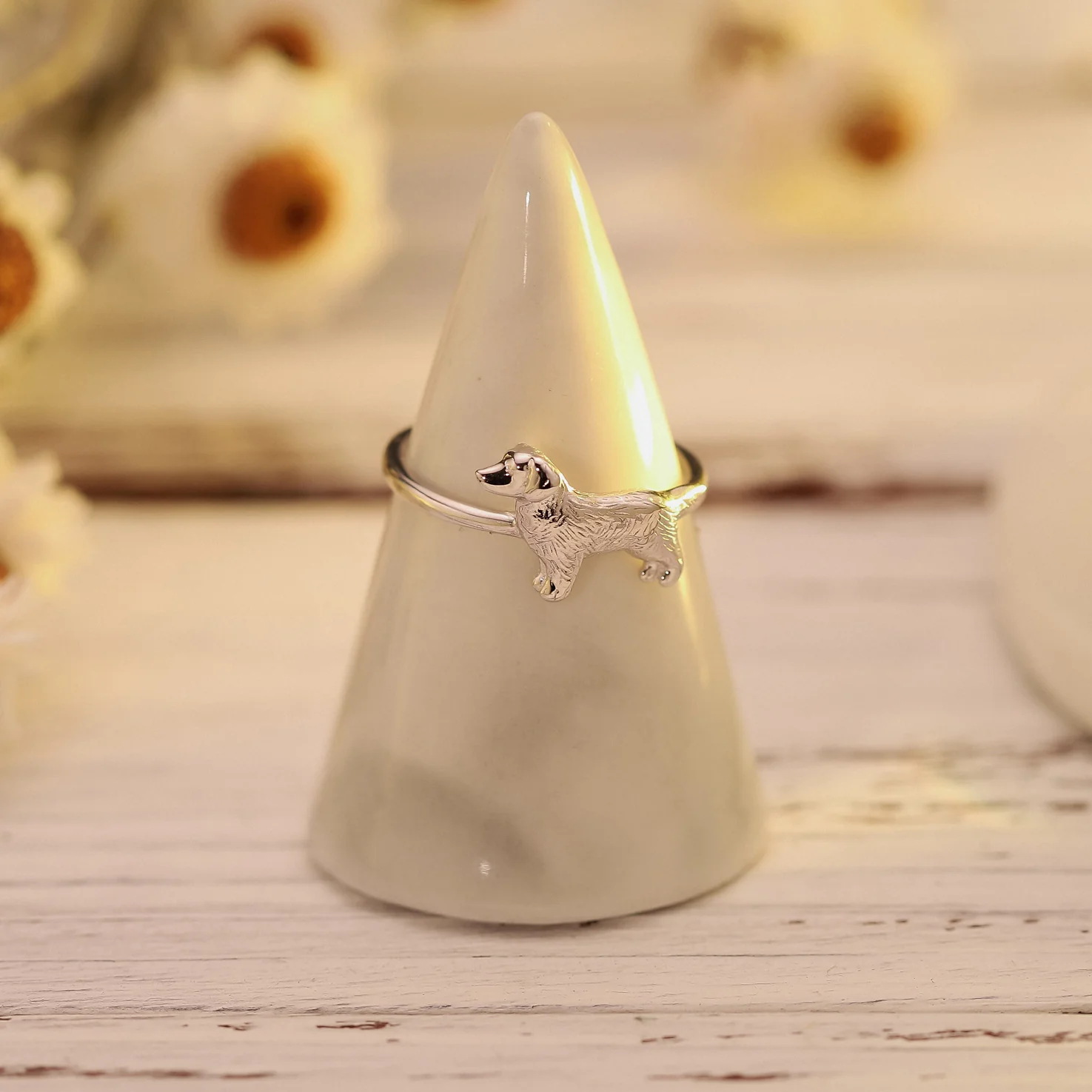 Charming Dog Design Adjustable Ring