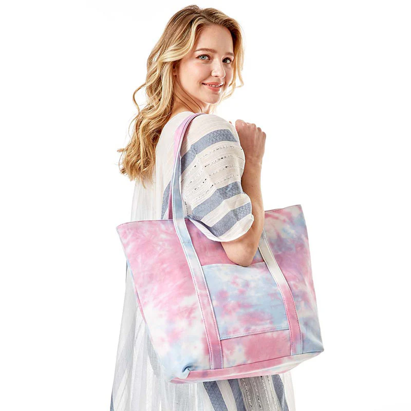 Stylish Blue Tie-Dye Tote Bag