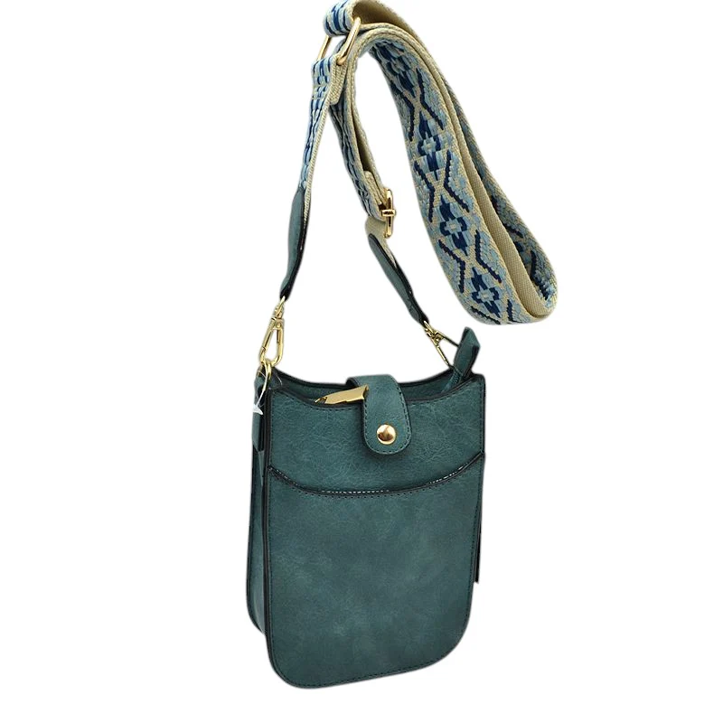 Elegant Red Faux Leather Crossbody Bag