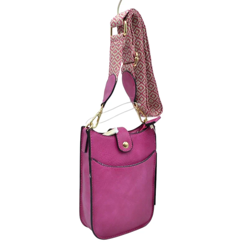 Elegant Red Faux Leather Crossbody Bag