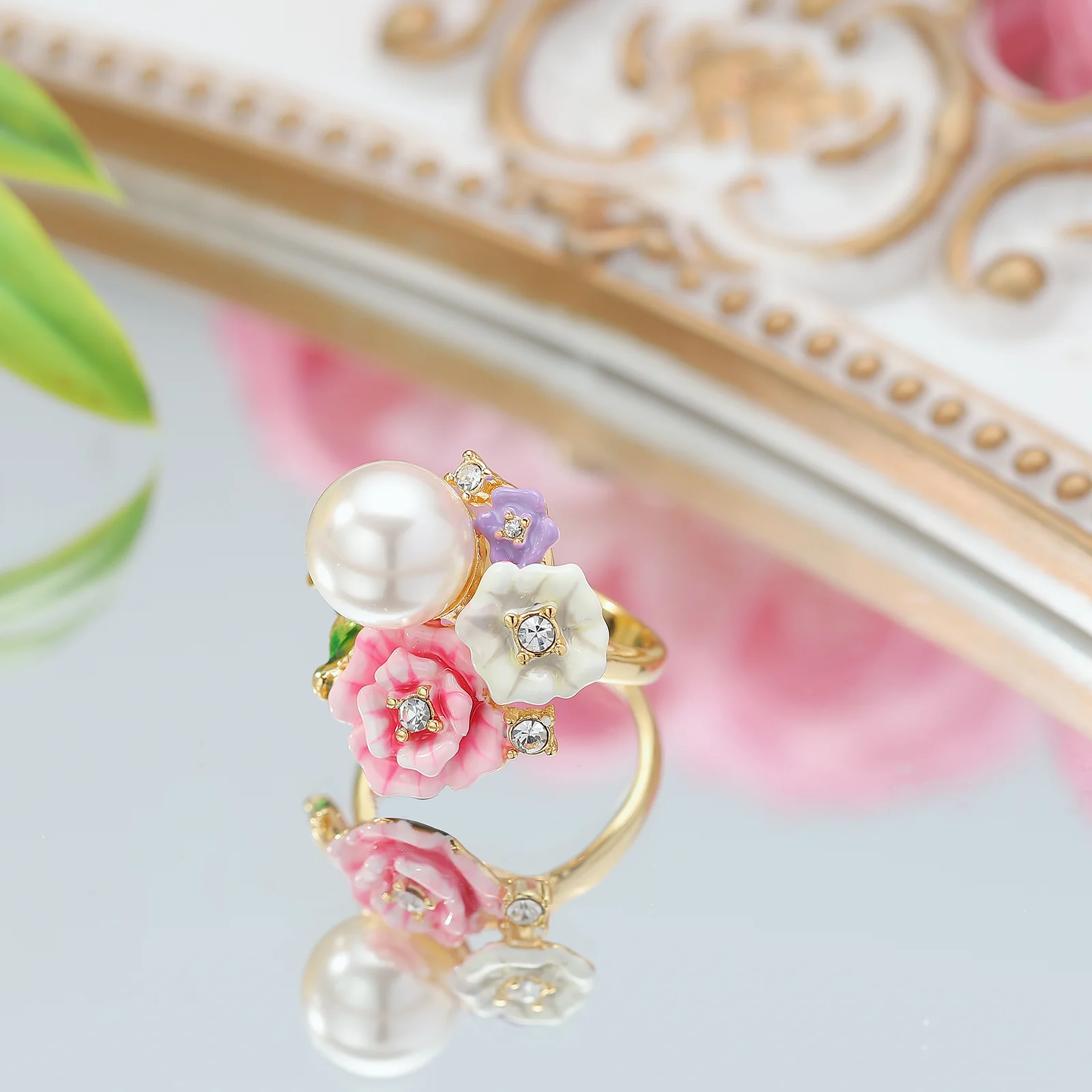 Floral Fantasy Enamel Ring