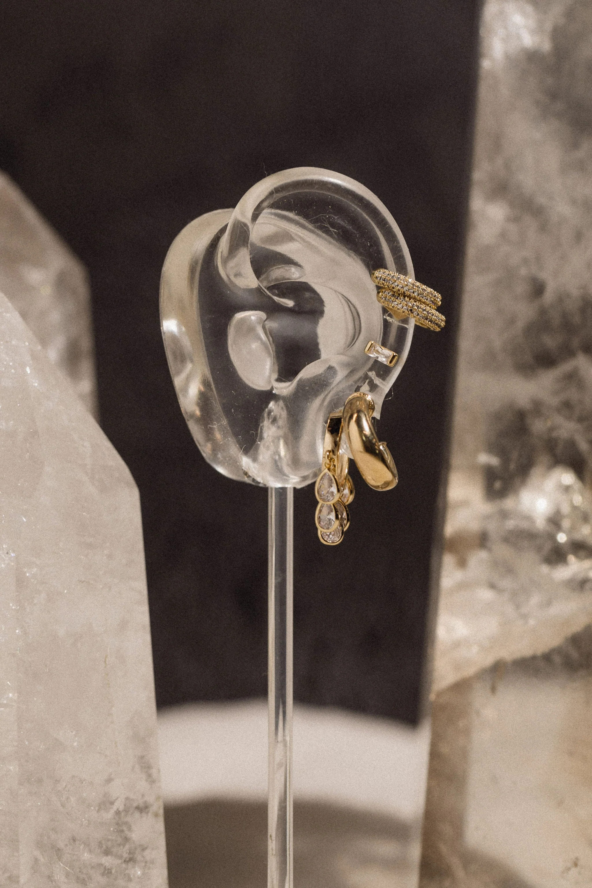 Elegant Teardrop Charm Hoop Earrings