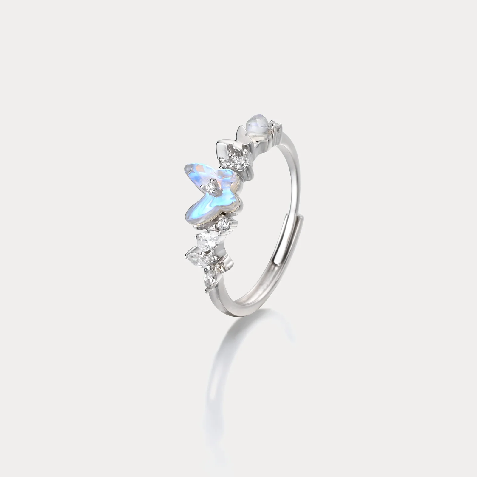Elegant Butterfly Gemstone Ring