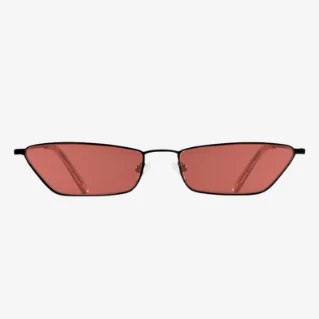 Sleek Rectangular Red Lens Glasses