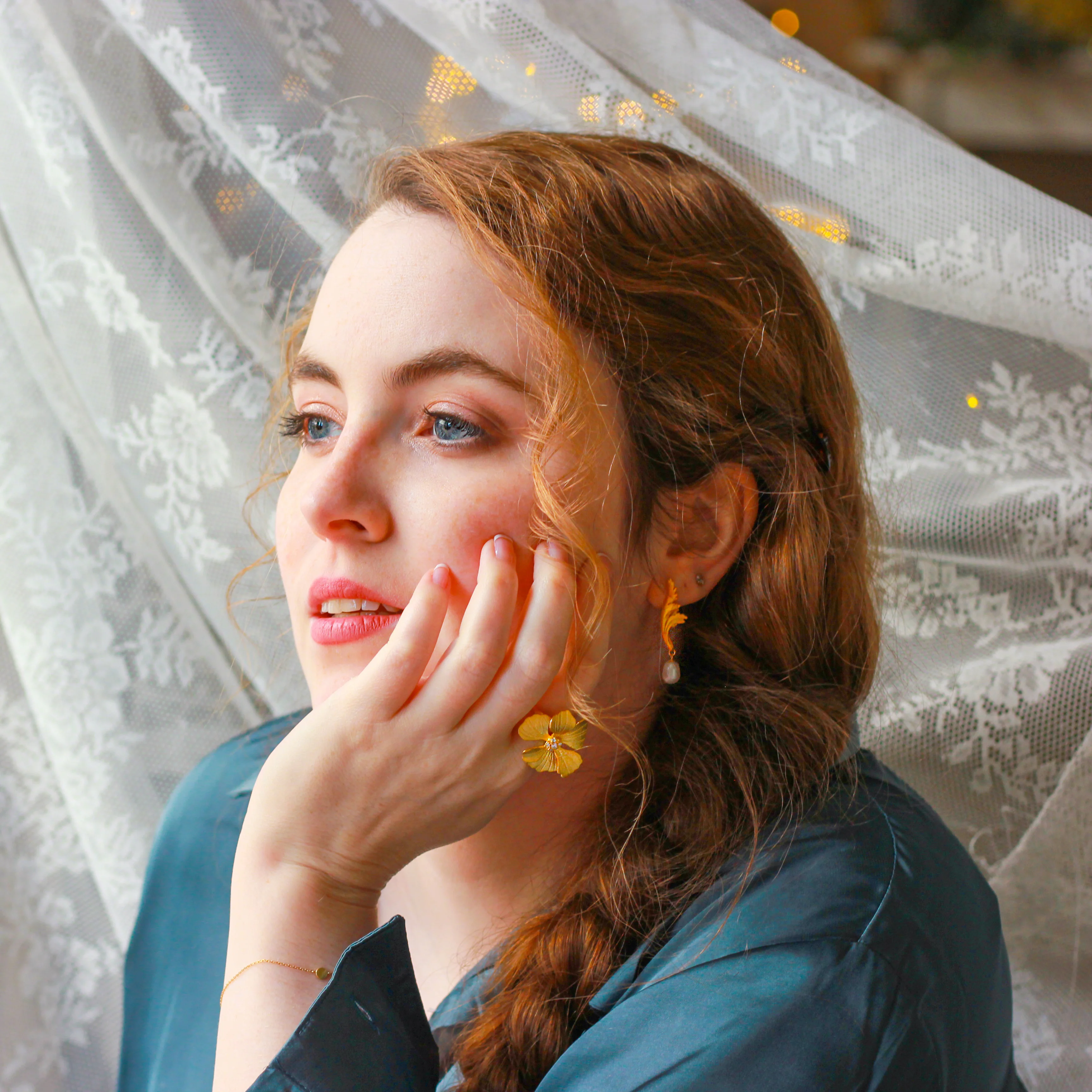 Elegant Blossom Adjustable Ring