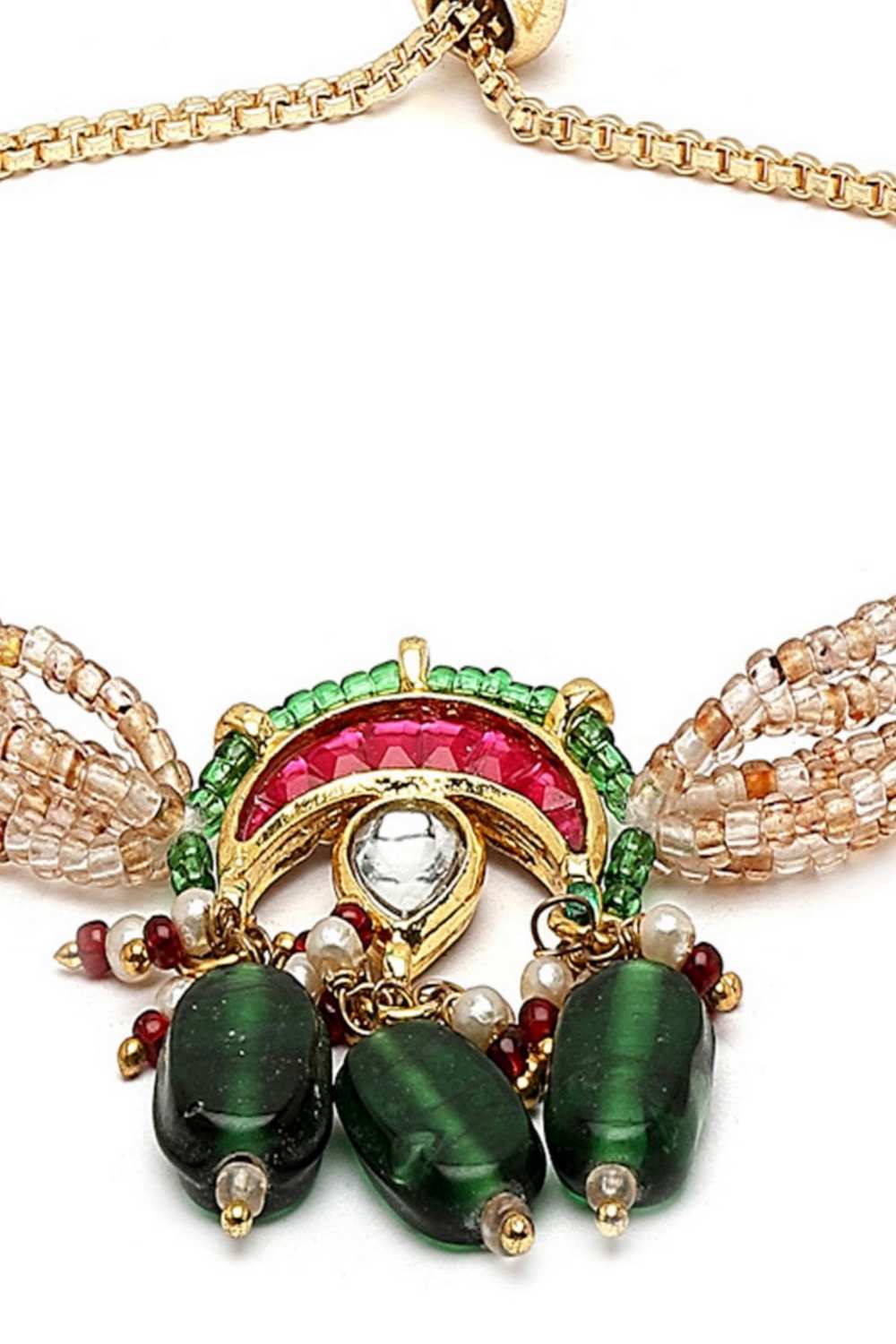 Exquisite Green Beaded Bracelet