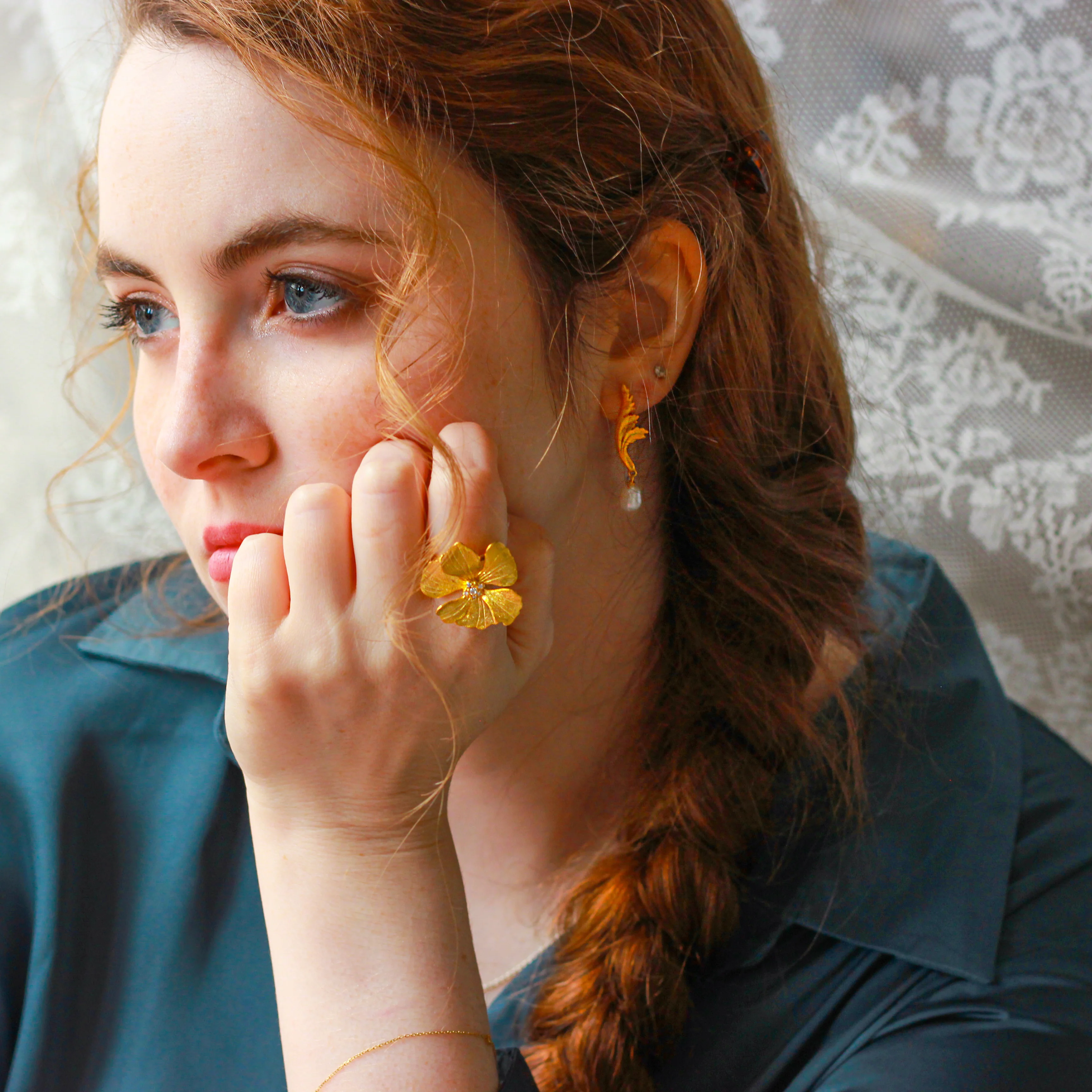 Elegant Blossom Adjustable Ring