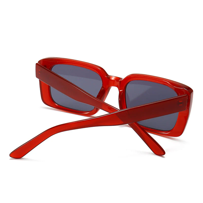 Chic Rectangular Red Sunglasses