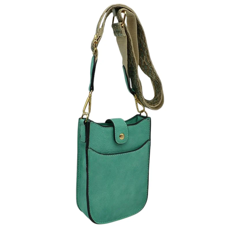 Elegant Red Faux Leather Crossbody Bag