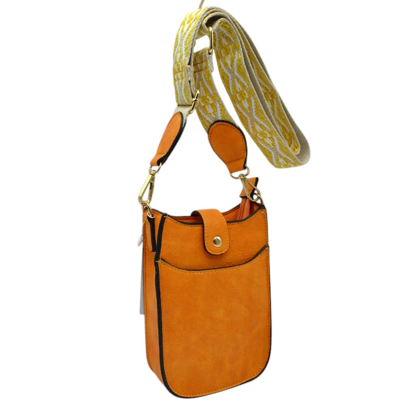 Elegant Red Faux Leather Crossbody Bag