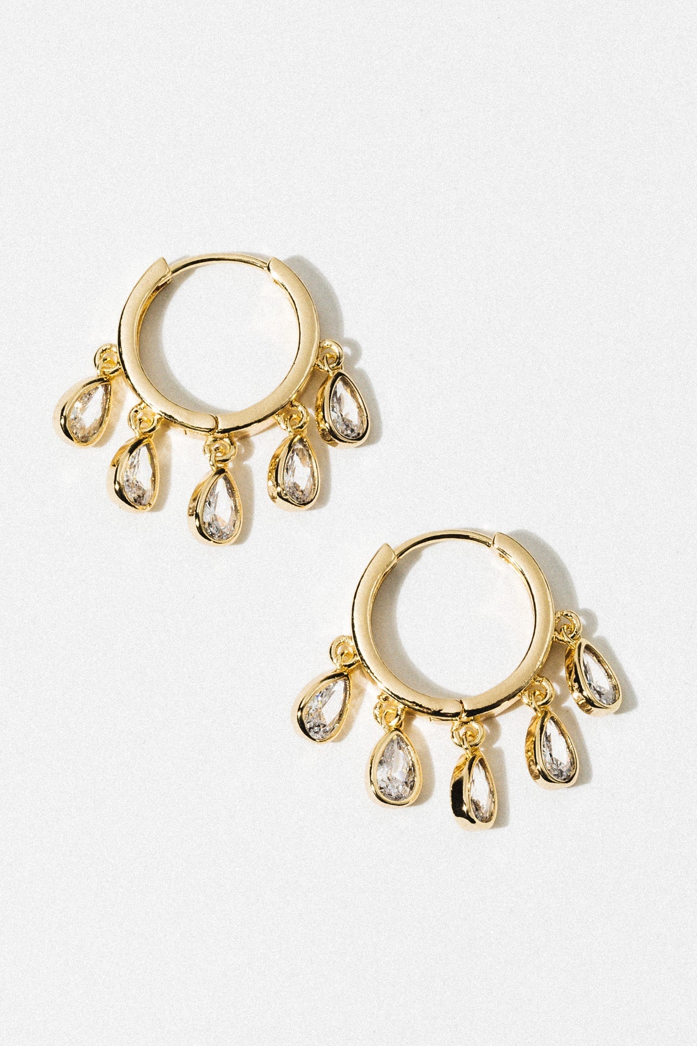 Elegant Teardrop Charm Hoop Earrings