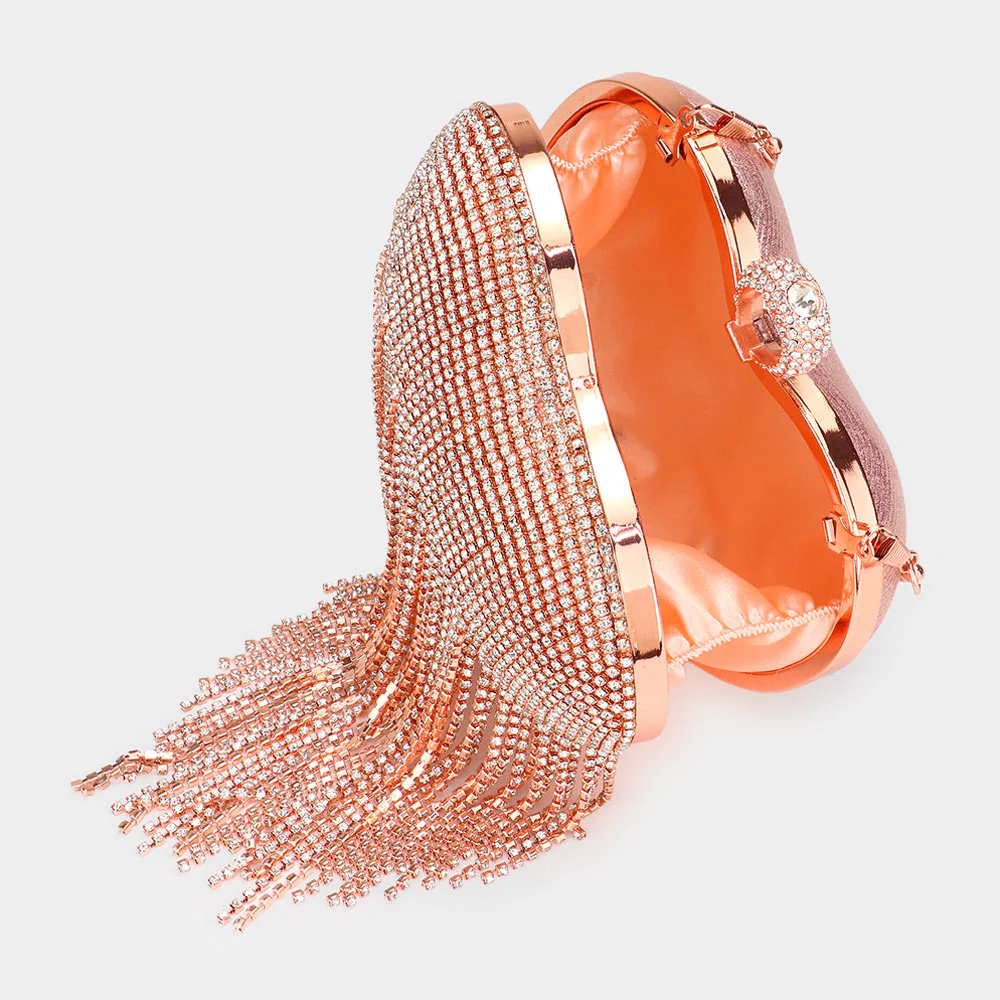 Chic Heart Tassel Clutch